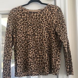 Leopard print long sleeve T-shirt